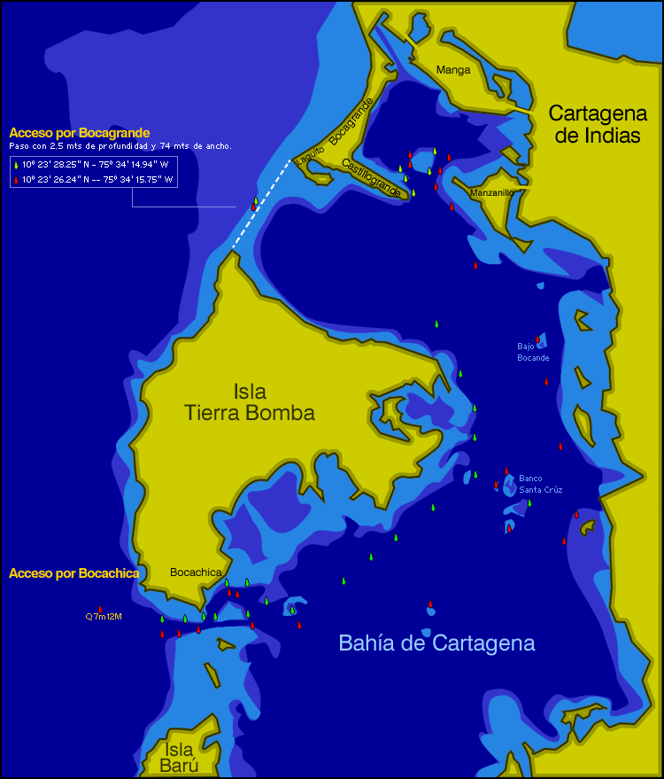 Mapa de Accesos a la Bah&iacute;a